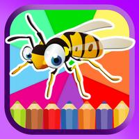 Insects & Bugs Coloring Book Painting Pages Games