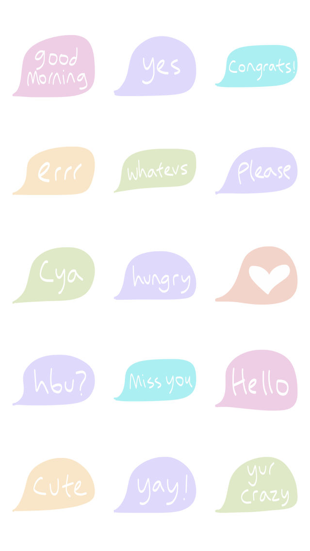 Pastel Text Sticker Emoji Stickers For Imessage App For Iphone