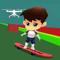 Cool skateboard game for kids: Drone Skateboarding