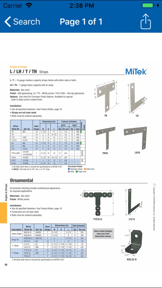 MiTek USP Canada Catalog App for iPhone Free Download MiTek USP
