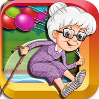Help Grandma Jump Through the River to Escape from the Crocodiles