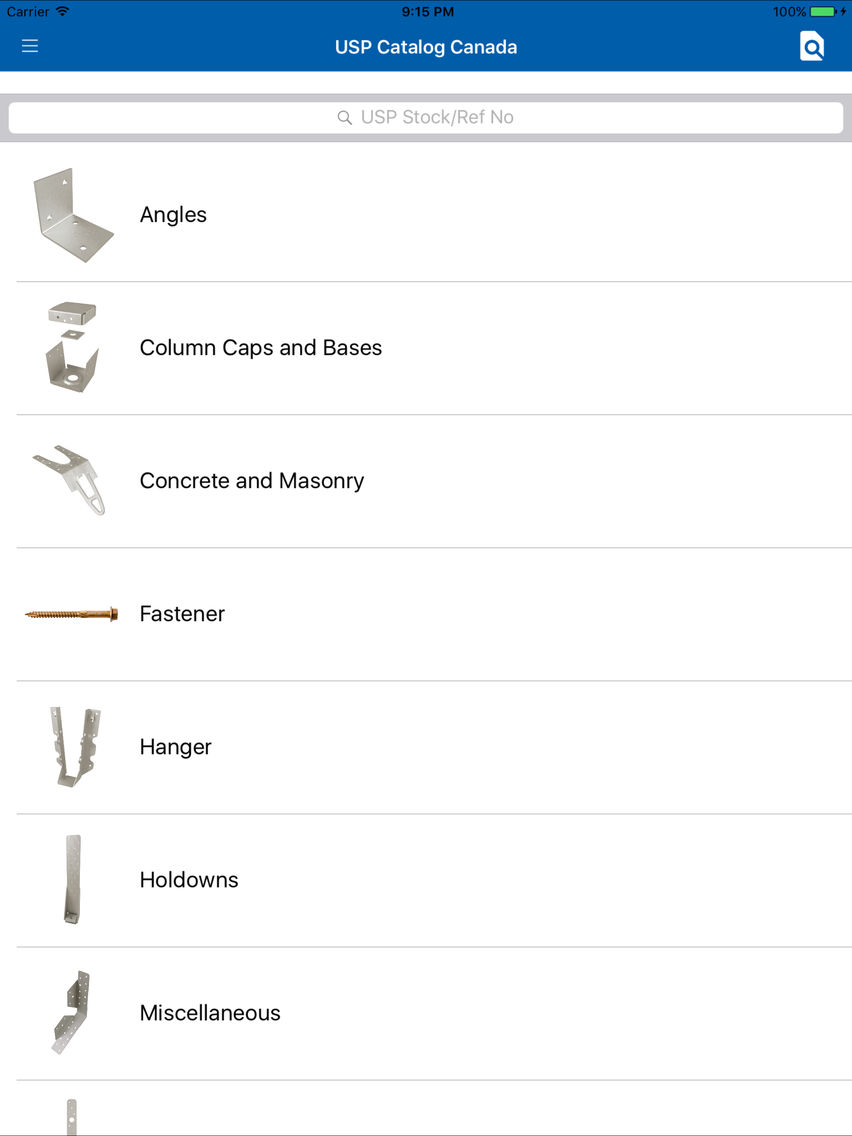 MiTek USP Canada Catalog App for iPhone Free Download MiTek USP