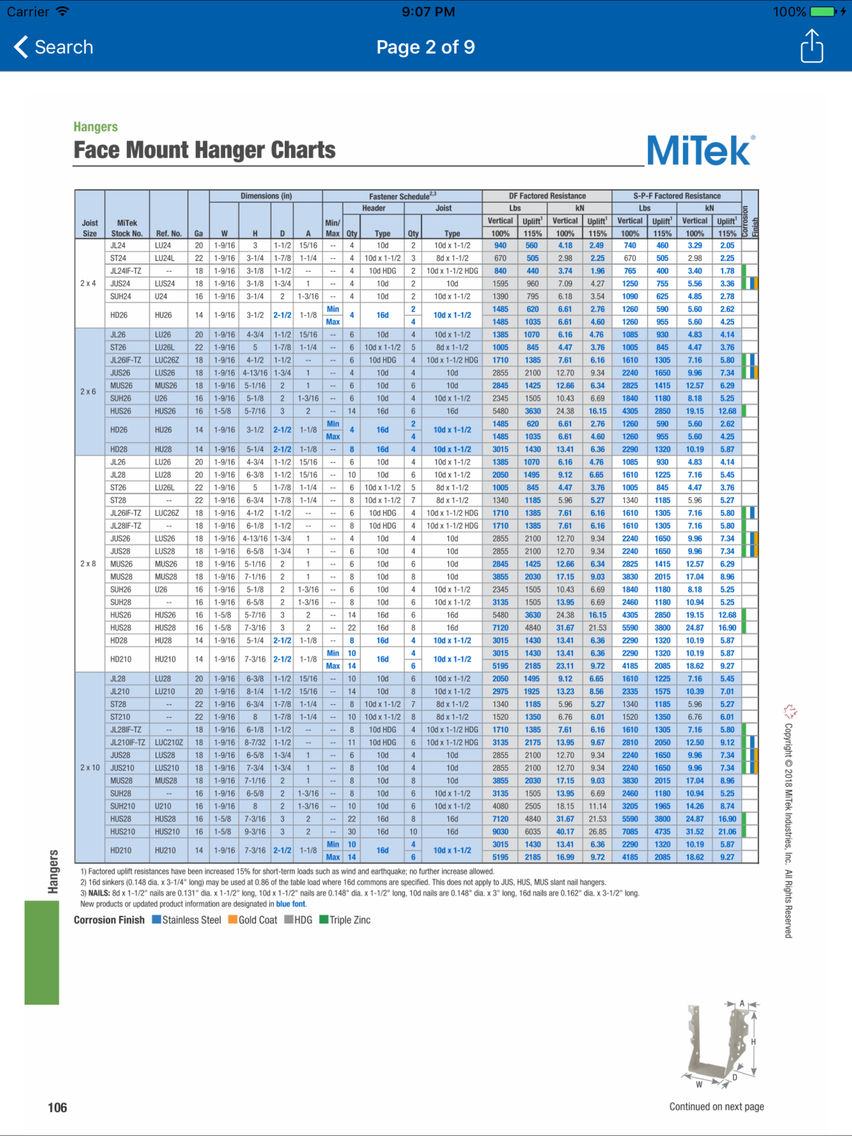MiTek USP Canada Catalog App for iPhone Free Download MiTek USP