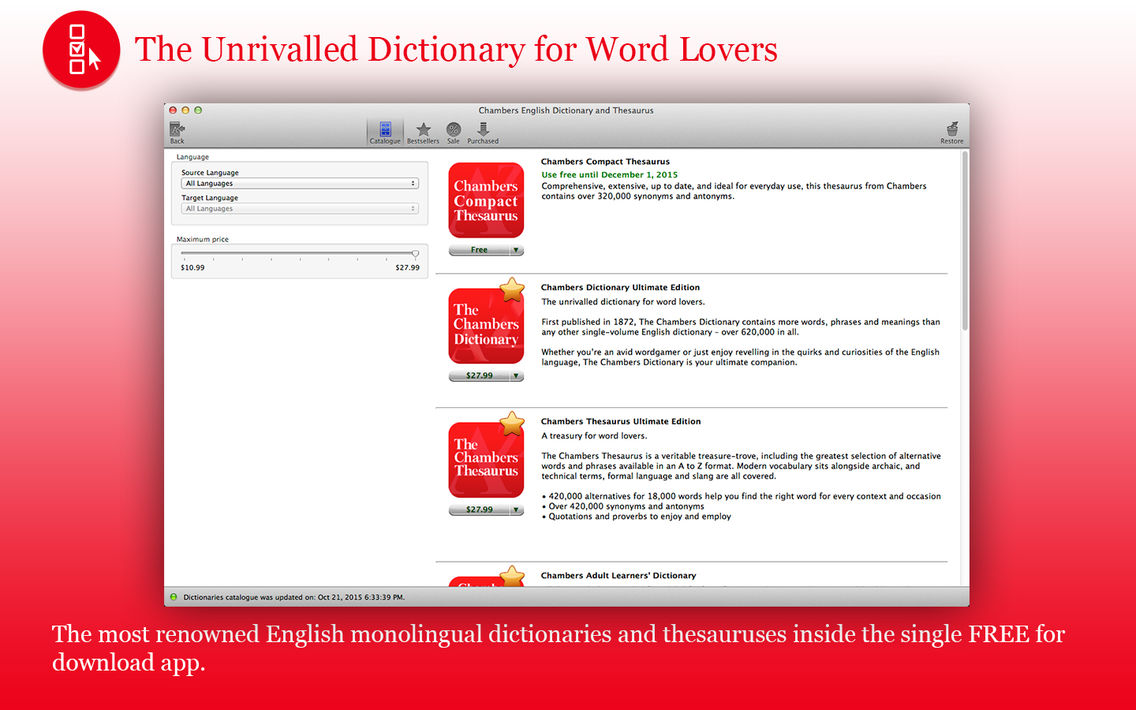 Chambers English Dictionary And Thesaurus App For Iphone - 