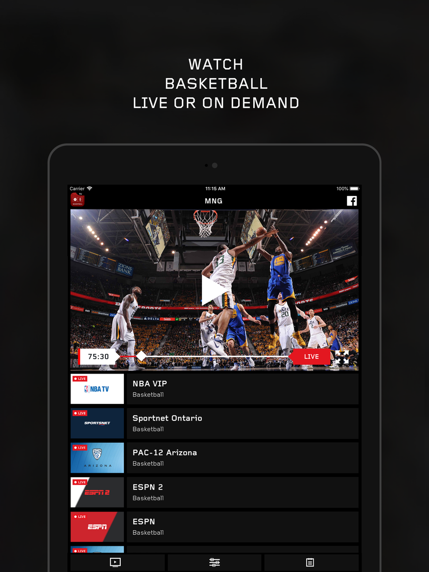 Basketball TV Live Streaming App for iPhone Free Download Basketball