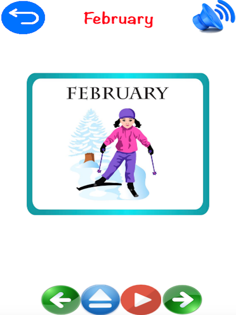 Calendar Learning for Kids Using Flashcards and Sounds App for iPhone