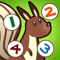 Forest counting game for children: Learn to count the numbers 1-10 with the animals of the woods