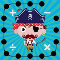 Math Dots(Pirates): Connect To The Dot Puzzle / Kids Pirate Flashcard Drills for Adding & Subtracting