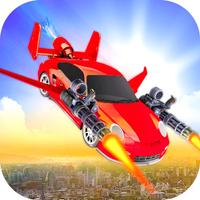 Flying Car Shooting Chase: Air Stunt Simulator