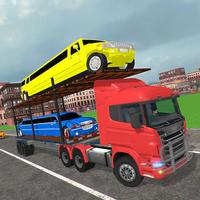 Limo Car Transporter Trailer Truck 3D
