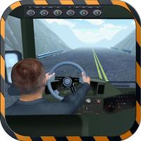 Mountain Bus Driving Simulator Cockpit View - Dodge the traffic on a dangerous highway