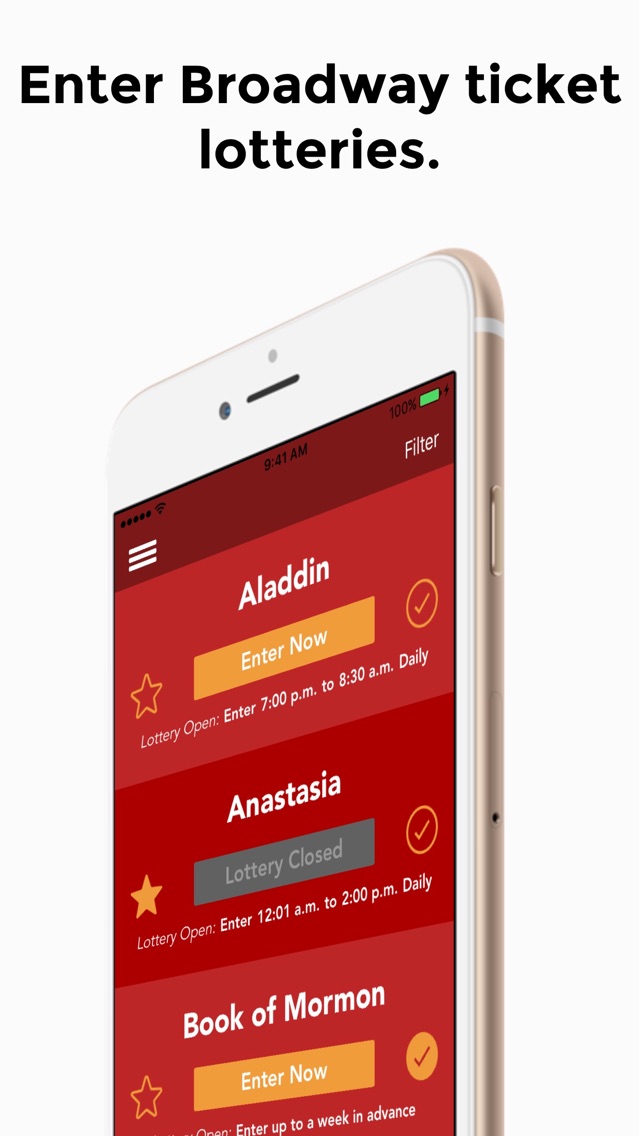 broadway lottery tickets app