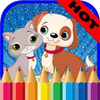 Cat and Dog Coloring Pages - Drawing Game for Kids